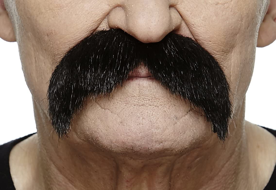 Mustaches Auto-Adhésives Nouveauté Blanche Couleur Shaolin Fausse Barbe et Fausse Moustache 